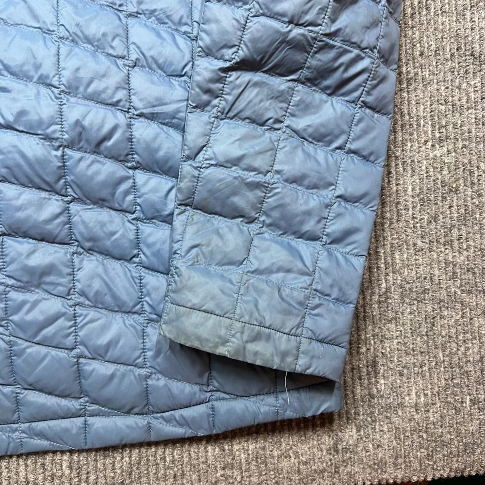 The North Face Thermoball Jacket Mens XL Light Blue Full Zip Puffer Primaloft